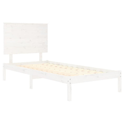 vidaXL Bed Frame | White | Solid Pine Wood | Single | Durable | Bed Frame