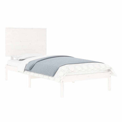 vidaXL Bed Frame | White | Solid Pine Wood | Single | Classic/Traditional