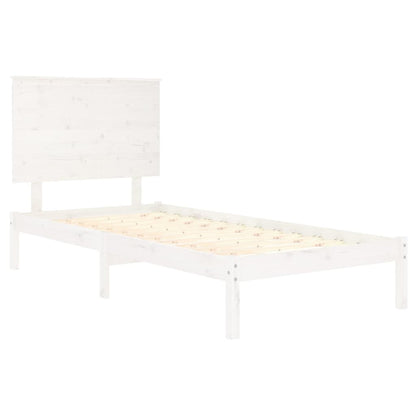 vidaXL Bed Frame | White | Solid Pine Wood | Single | Classic/Traditional