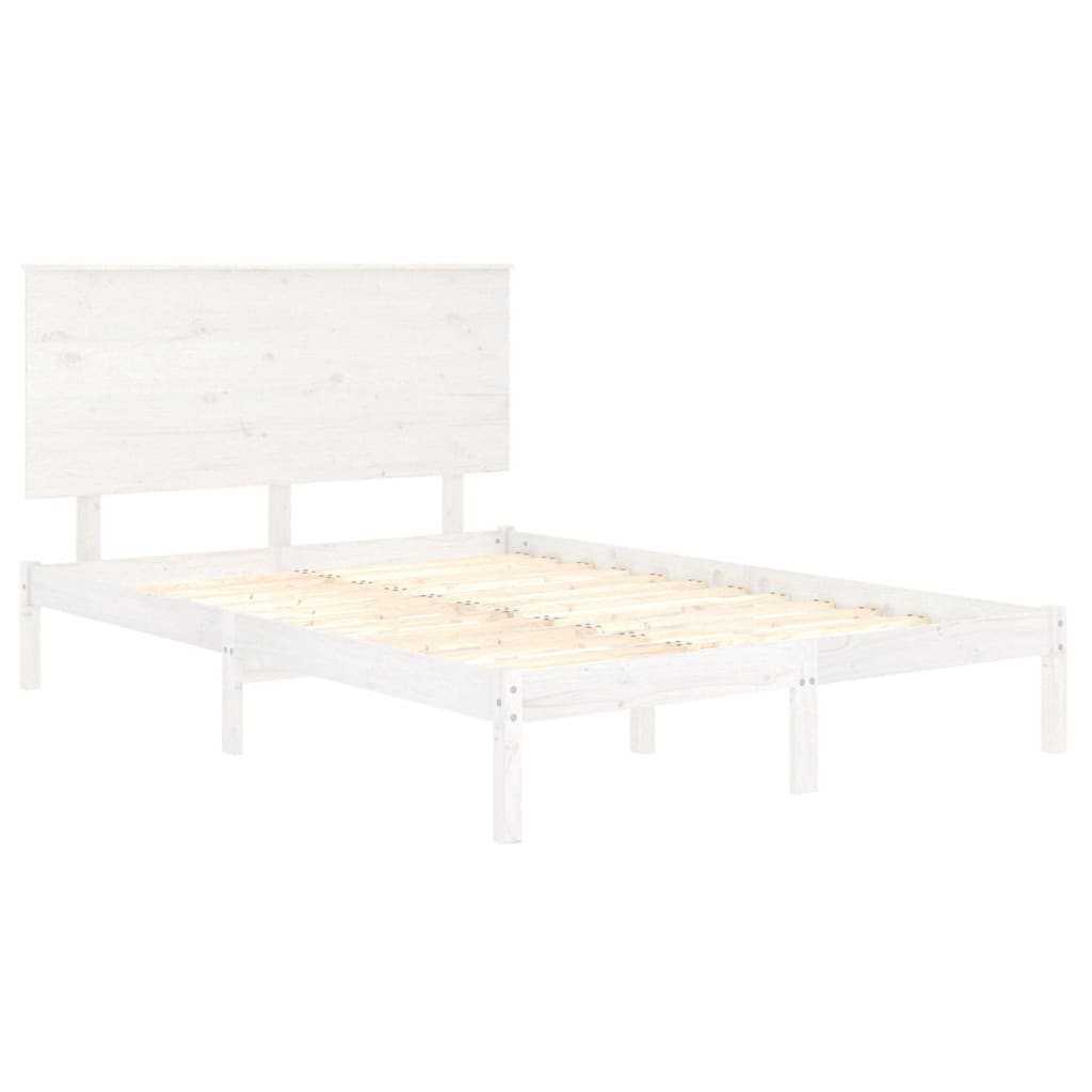 vidaXL Bed Frame without Mattress White 120x200 cm Solid Wood Pine