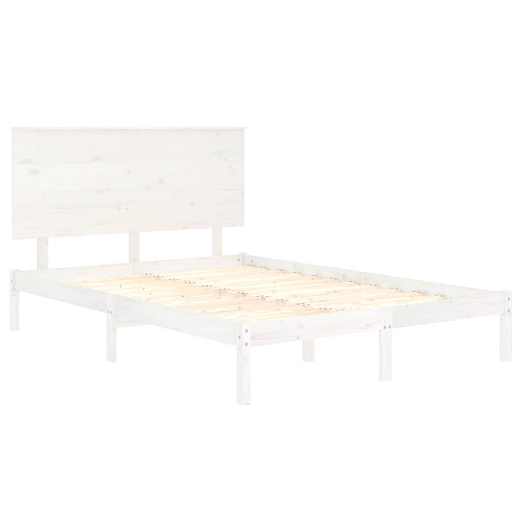 vidaXL Bed Frame without Mattress White 140x200 cm Solid Wood Pine