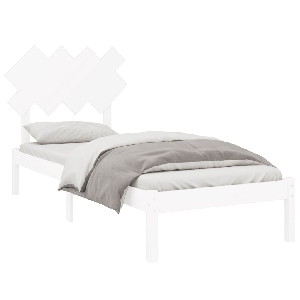 vidaXL Bed Frame without Mattress White 90x190 cm Single Solid Wood