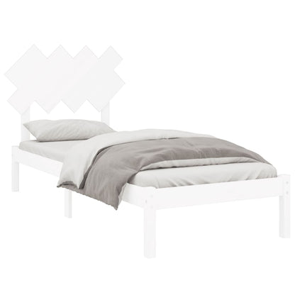 vidaXL Bed Frame without Mattress White 90x190 cm Single Solid Wood