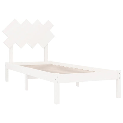 vidaXL Bed Frame without Mattress White 90x190 cm Single Solid Wood