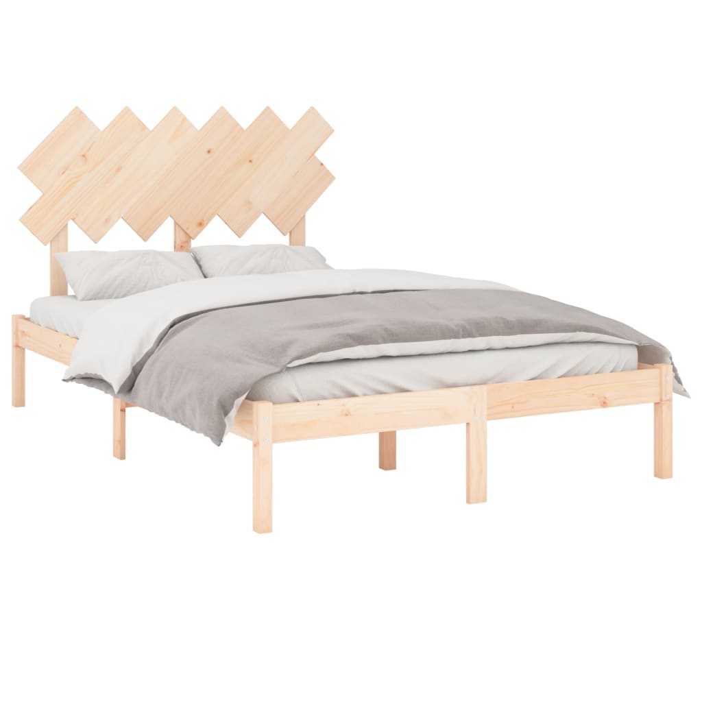 vidaXL Bed Frame without Mattress 135x190 cm Double Solid Wood