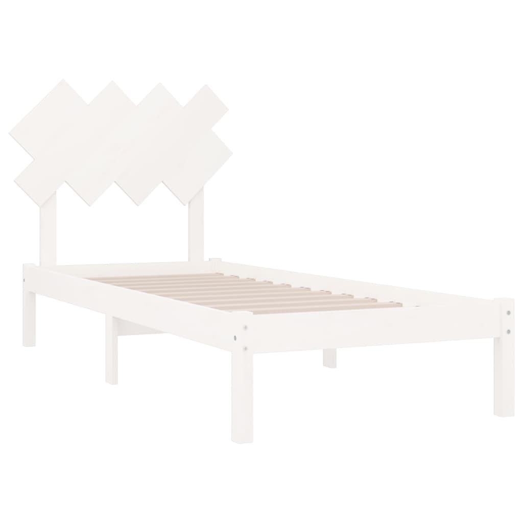 vidaXL Bed Frame without Mattress White 90x200 cm Solid Wood