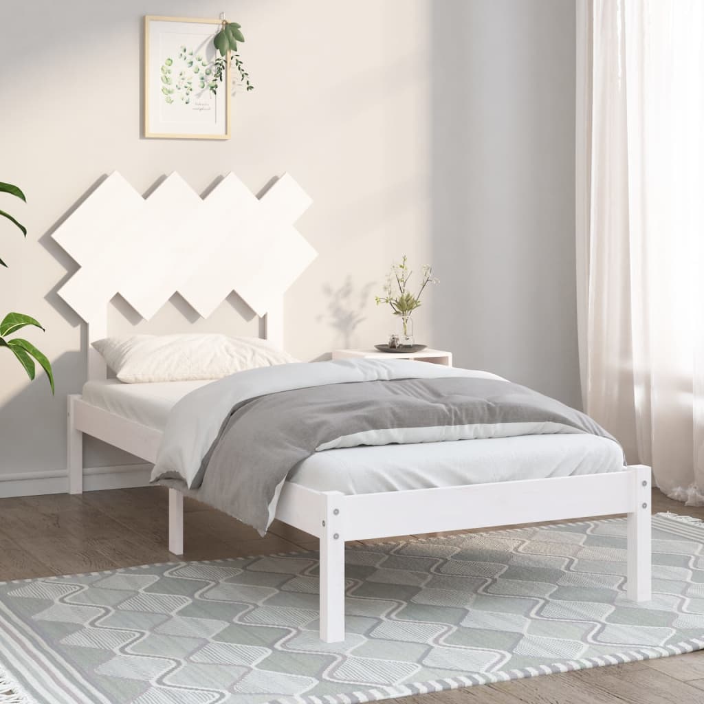 vidaXL Bed Frame without Mattress White 90x200 cm Solid Wood