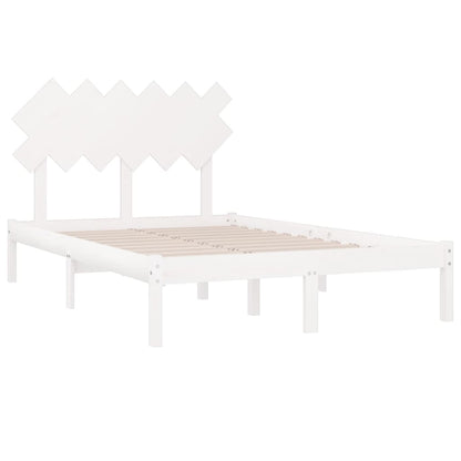 vidaXL Bed Frame | White | Solid pine wood, Plywood | Single | Durable