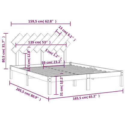 vidaXL Bed Frame without Mattress 160x200 cm Solid Wood