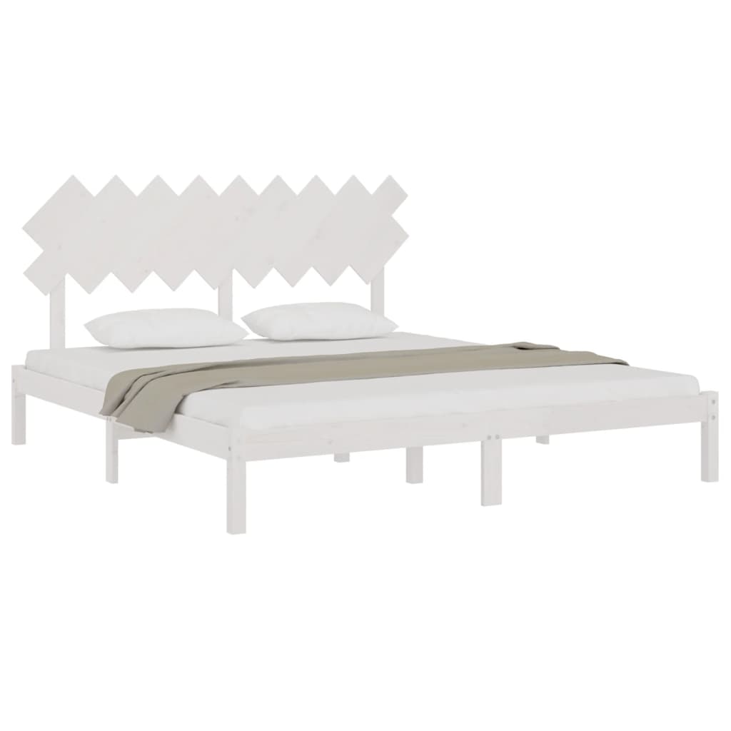 vidaXL Bed Frame without Mattress White 180x200 cm Super King Solid Wood