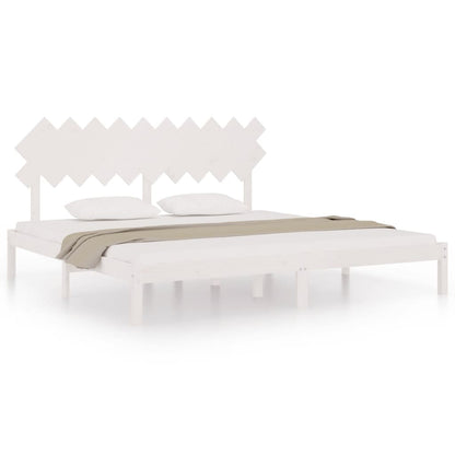 vidaXL Bed Frame | White | Solid Pine Wood | Double | Durable | Bed Frame