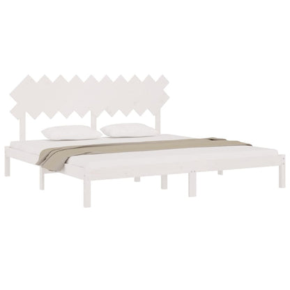 vidaXL Bed Frame | White | Solid Pine Wood | Double | Durable | Bed Frame