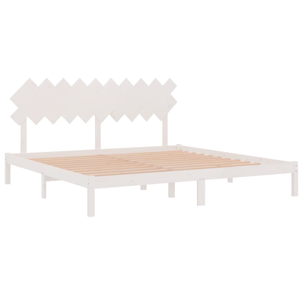 vidaXL Bed Frame | White | Solid Pine Wood | Double | Durable | Bed Frame