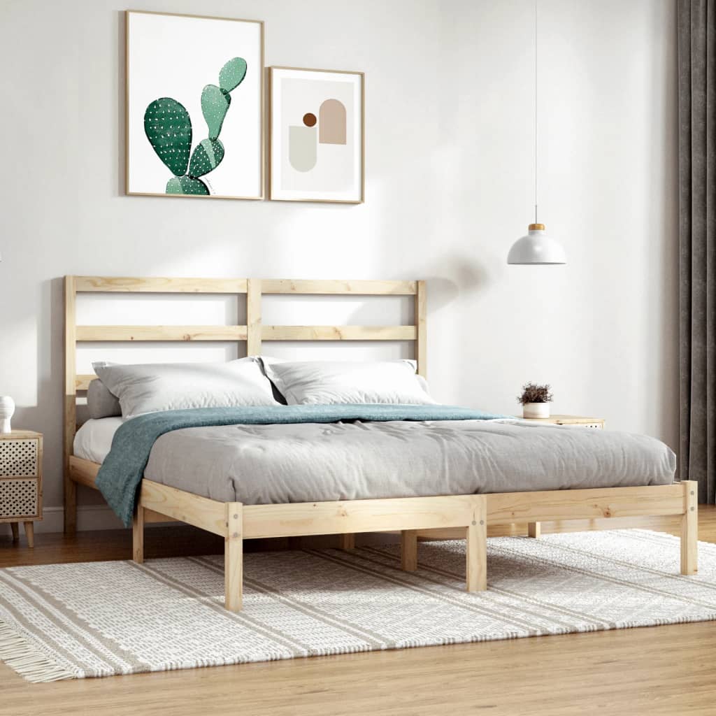 vidaXL Bed Frame without Mattress 135x190 cm Double Solid Wood