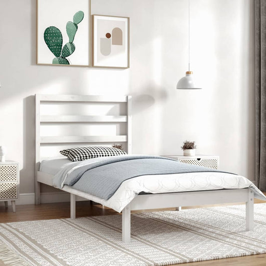 vidaXL Bed Frame without Mattress White 90x200 cm Solid Wood Pine