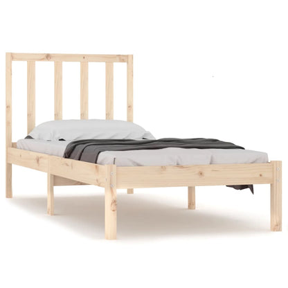 vidaXL Bed Frame | Natural pine | Solid pine wood | Small Single | Durable