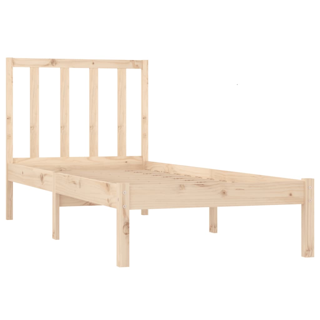 vidaXL Bed Frame | Natural pine | Solid pine wood | Small Single | Durable