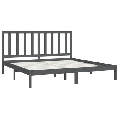 vidaXL Bed Frame without Mattress Grey Solid Wood Pine 200x200 cm