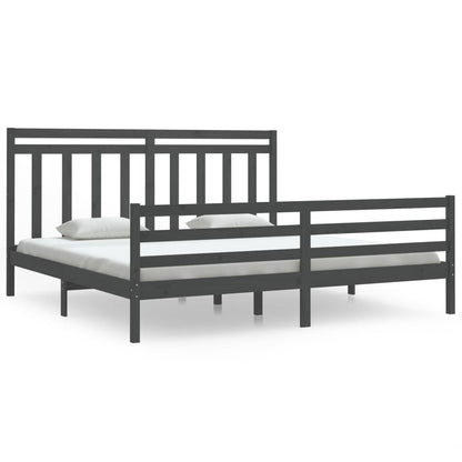 vidaXL Bed Frame without Mattress Grey 200x200 cm Solid Wood