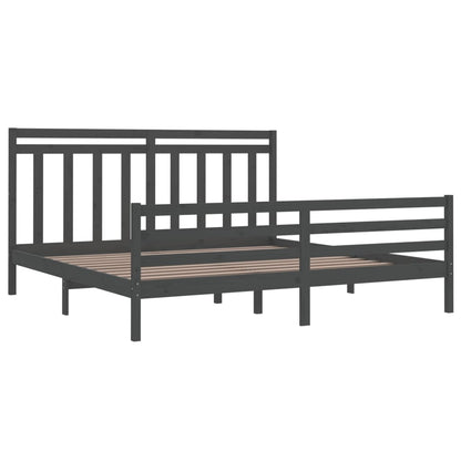 vidaXL Bed Frame without Mattress Grey 200x200 cm Solid Wood