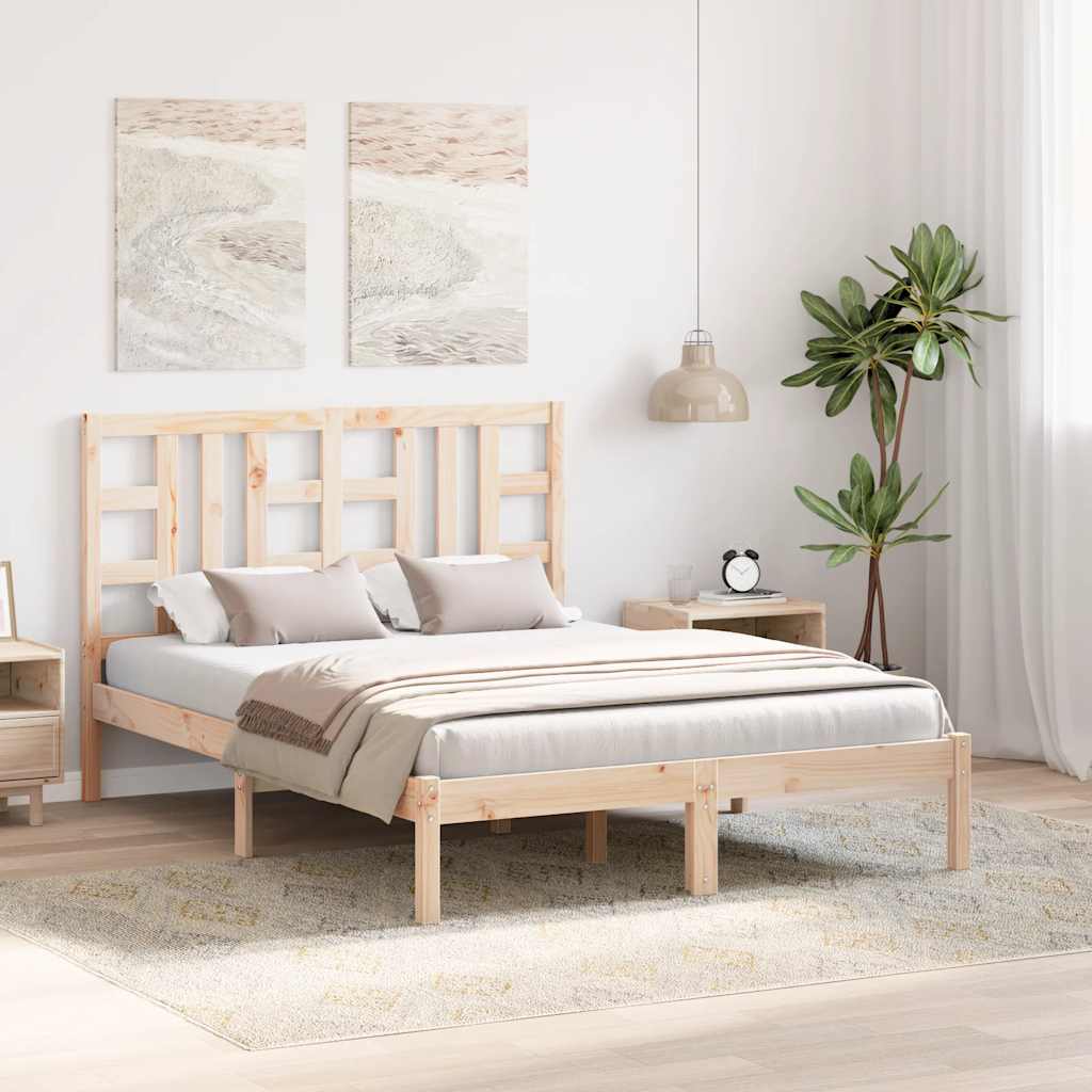 vidaXL Bed Frame without Mattress 135x190 cm Double Solid Wood