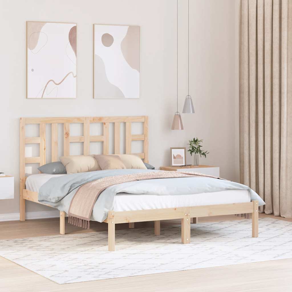 vidaXL Bed Frame without Mattress 135x190 cm Double Solid Wood