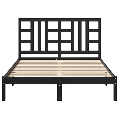 vidaXL Bed Frame without Mattress Black 140x190 cm Solid Wood