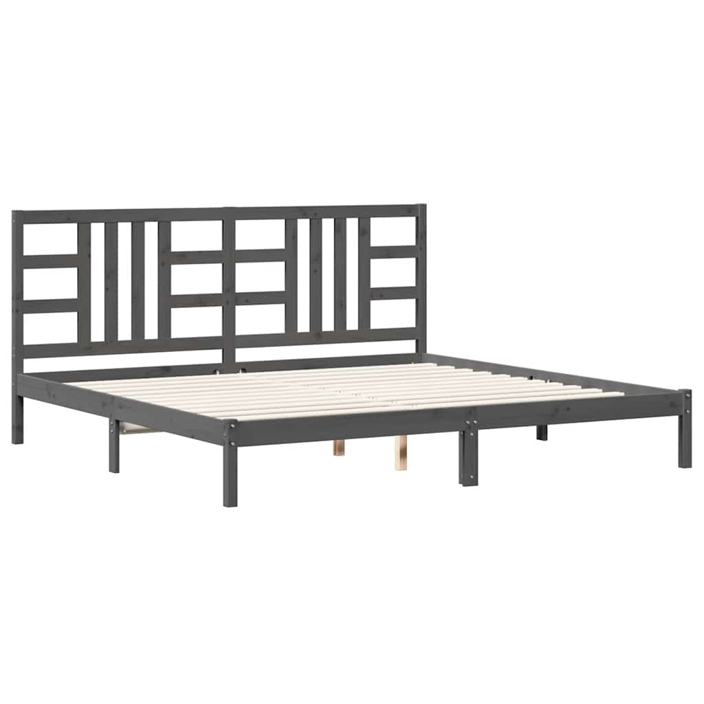 vidaXL Bed Frame without Mattress Grey 200x200 cm Solid Wood