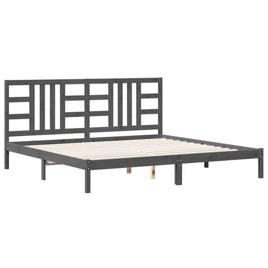 vidaXL Bed Frame without Mattress Grey 200x200 cm Solid Wood