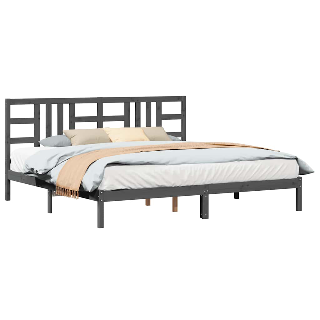 vidaXL Bed Frame without Mattress Grey 200x200 cm Solid Wood