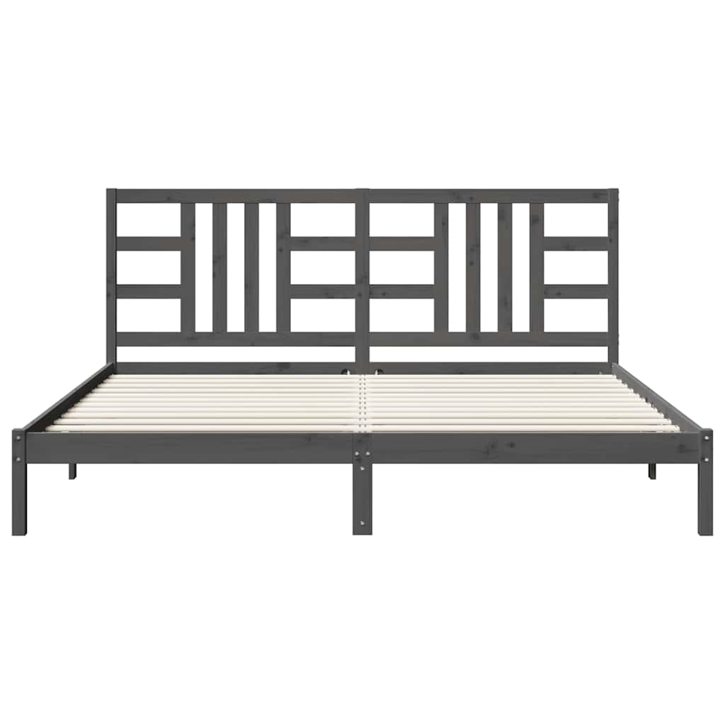 vidaXL Bed Frame without Mattress Grey 200x200 cm Solid Wood