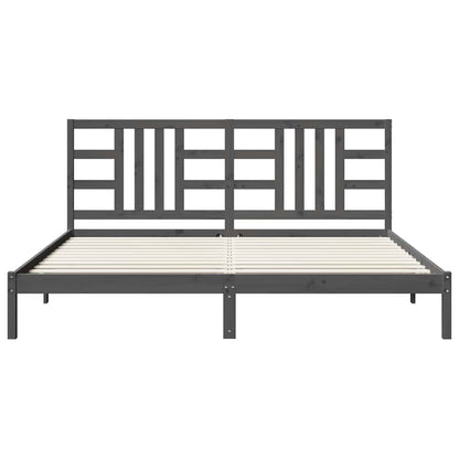 vidaXL Bed Frame without Mattress Grey 200x200 cm Solid Wood