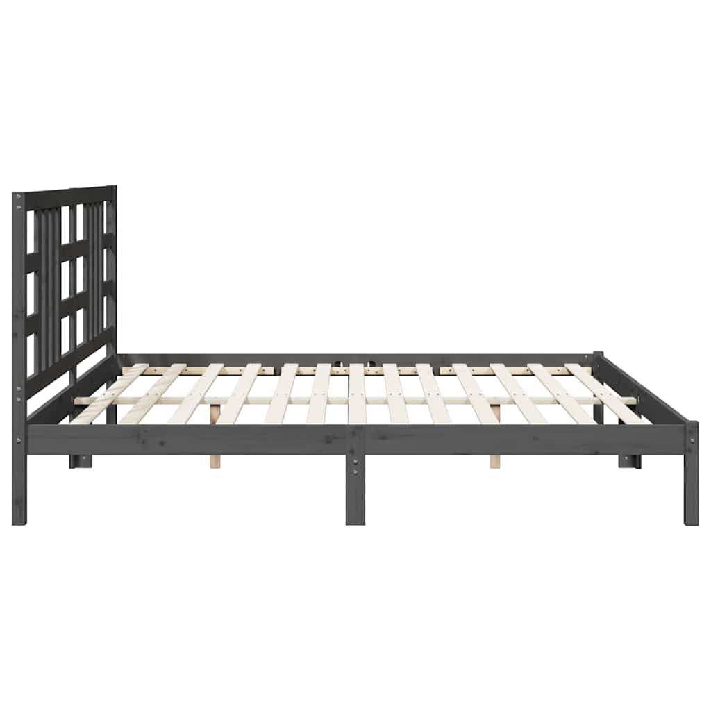 vidaXL Bed Frame without Mattress Grey 200x200 cm Solid Wood