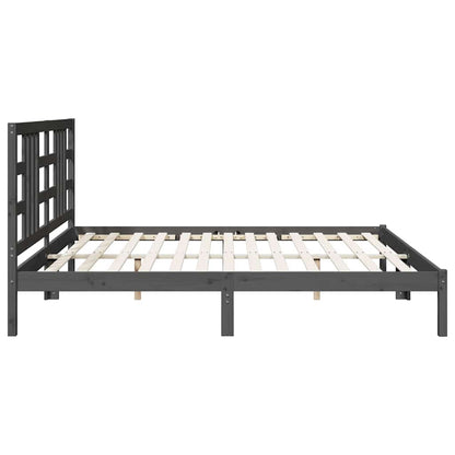 vidaXL Bed Frame without Mattress Grey 200x200 cm Solid Wood