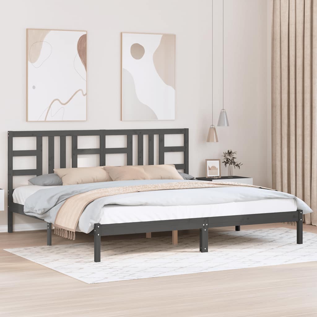 vidaXL Bed Frame without Mattress Grey 200x200 cm Solid Wood