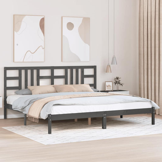vidaXL Bed Frame without Mattress Grey 200x200 cm Solid Wood
