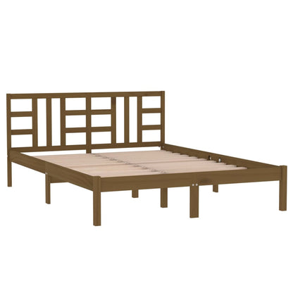 vidaXL Bed Frame without Mattress Honey Brown 200x200 cm Solid Wood