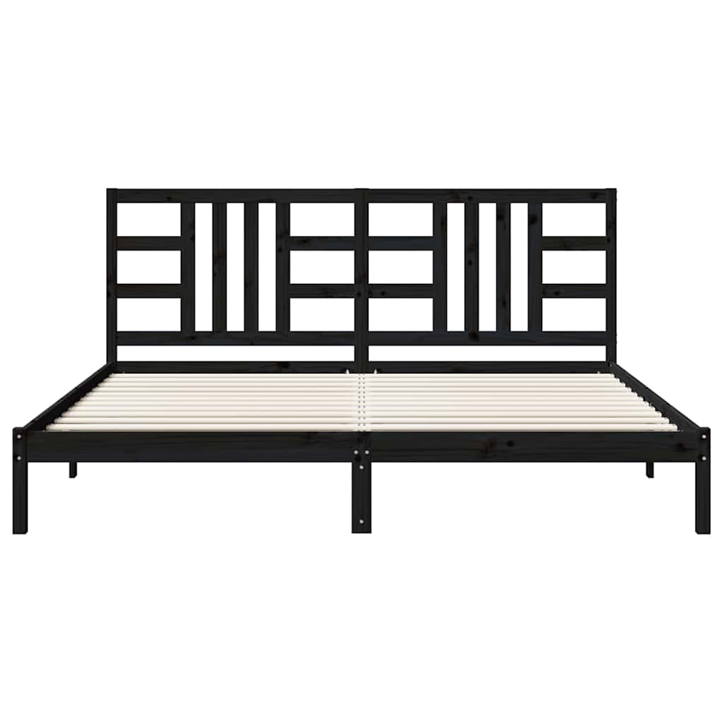 vidaXL Bed Frame without Mattress Black 200x200 cm Solid Wood