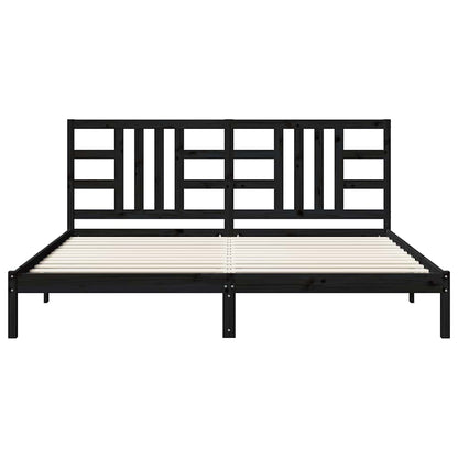 vidaXL Bed Frame without Mattress Black 200x200 cm Solid Wood