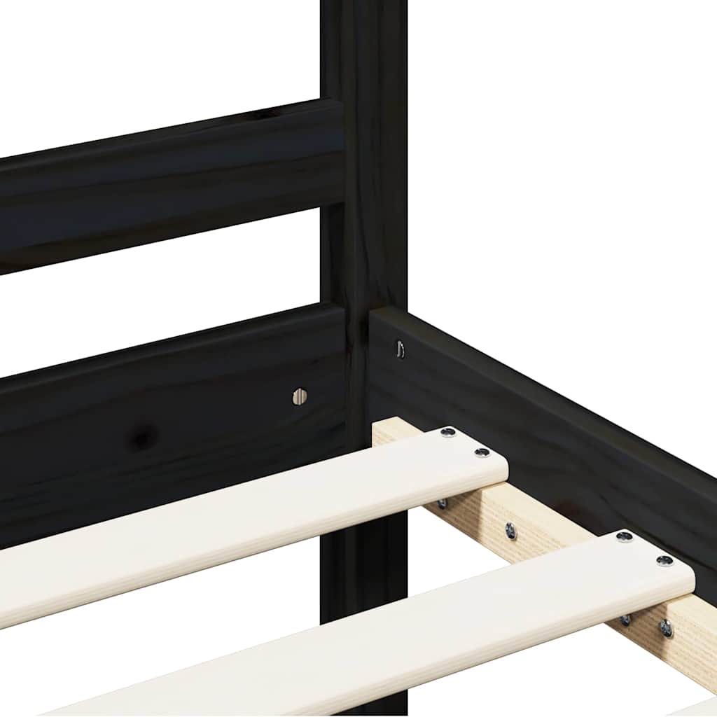 vidaXL Bed Frame without Mattress Black 200x200 cm Solid Wood