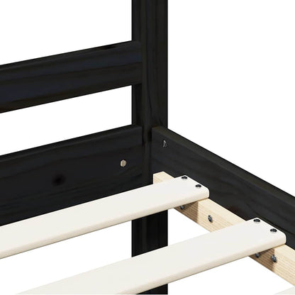 vidaXL Bed Frame without Mattress Black 200x200 cm Solid Wood