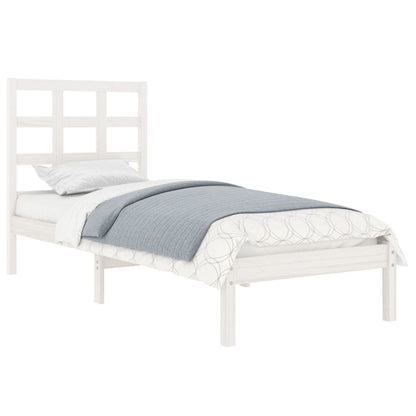 vidaXL Bed Frame | White | Solid pine wood | Small Single | Durable | Bed Frame