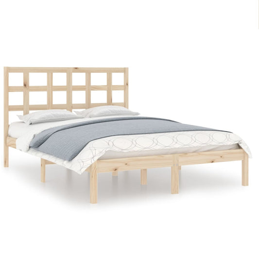 vidaXL Bed Frame Solid Wood 140x190 cm