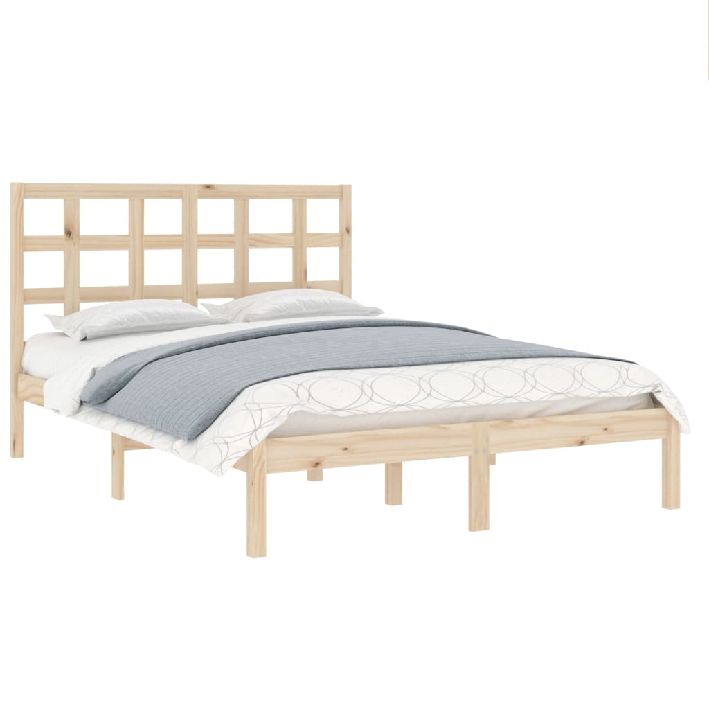 vidaXL Bed Frame Solid Wood 140x190 cm