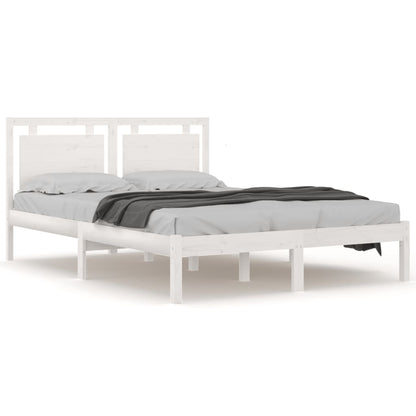 vidaXL Bed Frame without Mattress White 120x200 cm Solid Wood