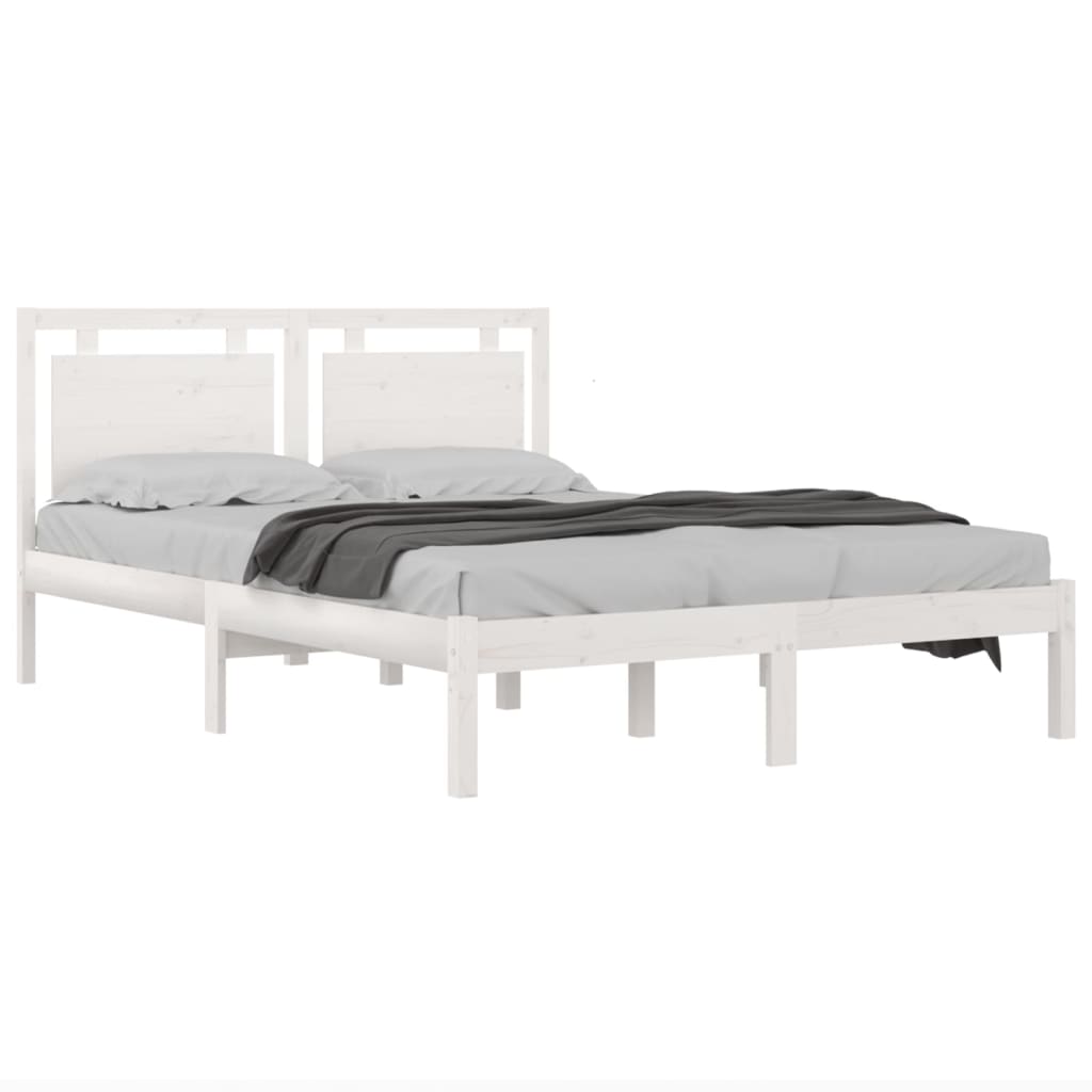 vidaXL Bed Frame without Mattress White 120x200 cm Solid Wood