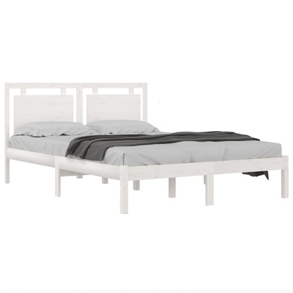 vidaXL Bed Frame without Mattress White 120x200 cm Solid Wood