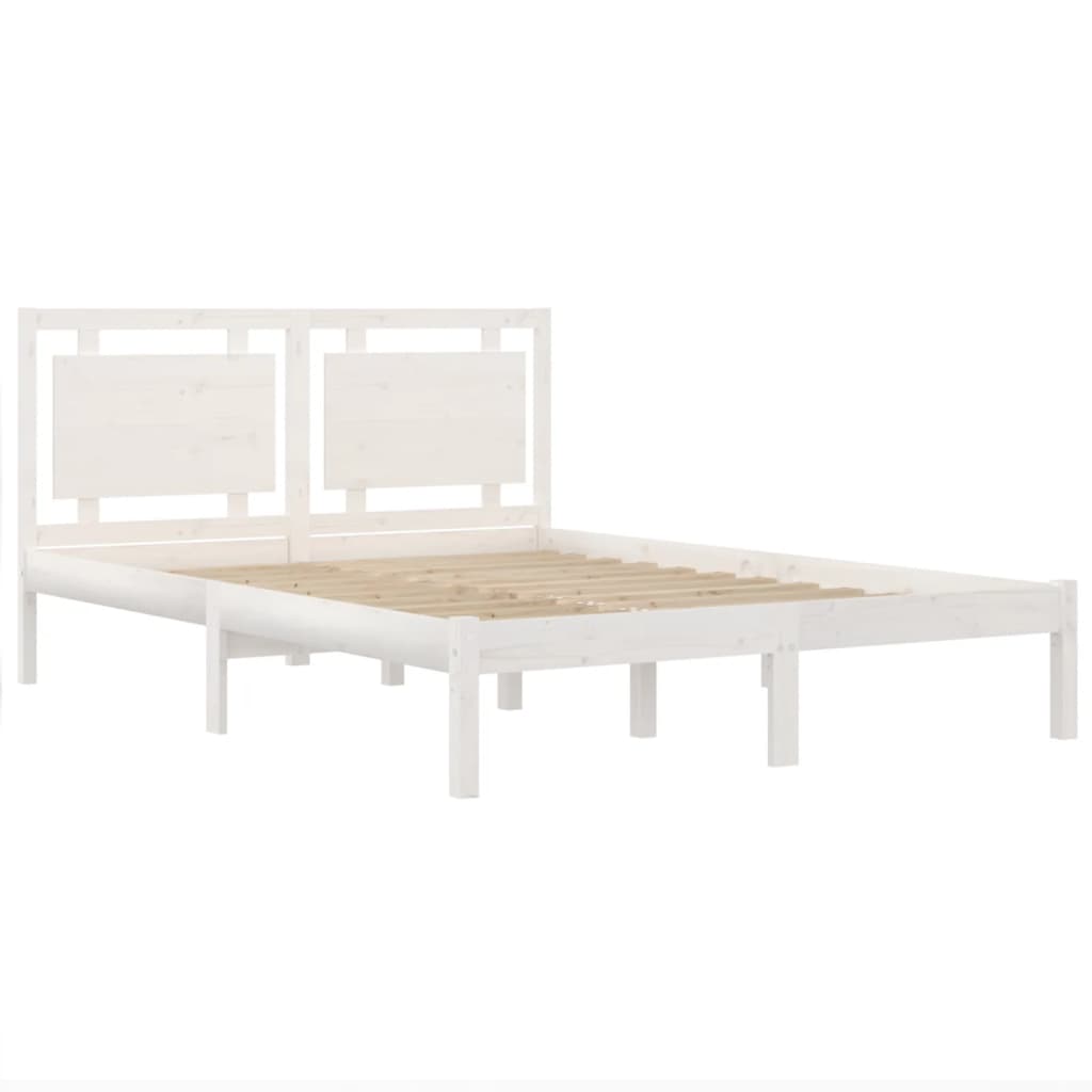 vidaXL Bed Frame without Mattress White 120x200 cm Solid Wood