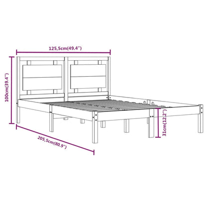 vidaXL Bed Frame without Mattress White 120x200 cm Solid Wood
