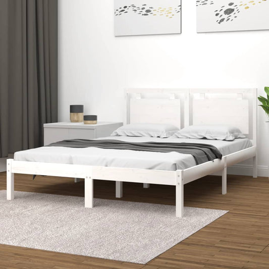 vidaXL Bed Frame without Mattress White 120x200 cm Solid Wood